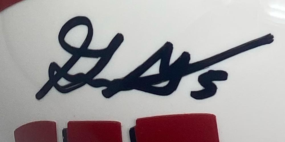 GRAHAM MERTZ Autographed Wisconsin Badgers White Schutt Mini Helmet PANINI