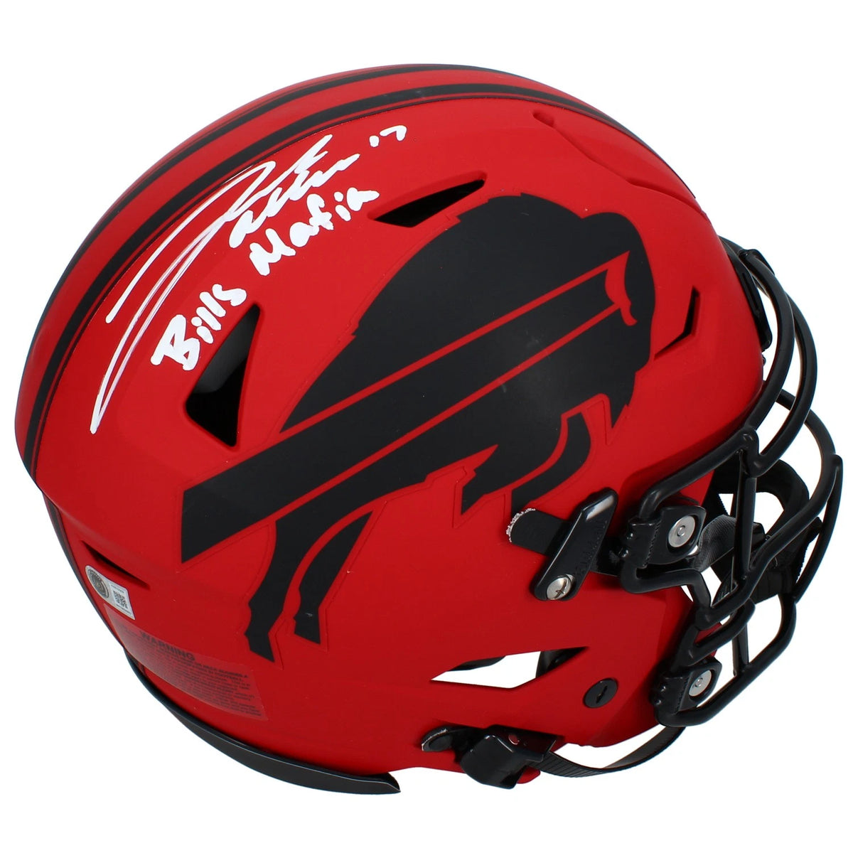 Josh Allen Autographed/Inscribed "BILLS MAFIA" Buffalo Bills RAVE Speedflex Authentic Helmet Beckett Witnessed