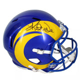 Kurt Warner Autographed Los Angeles Rams Speed Full Size Helmet Beckett Witnessed