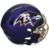 Zay Flowers Autographed Baltimore Ravens Purple Alternate "Purple Rising" Speedflex Authentic Helmet Beckett Witnessed