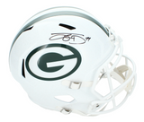 Jayden Reed Autographed Green Bay Packers White 2024 Alternate Speed Full Size Helmet Beckett Witnessed