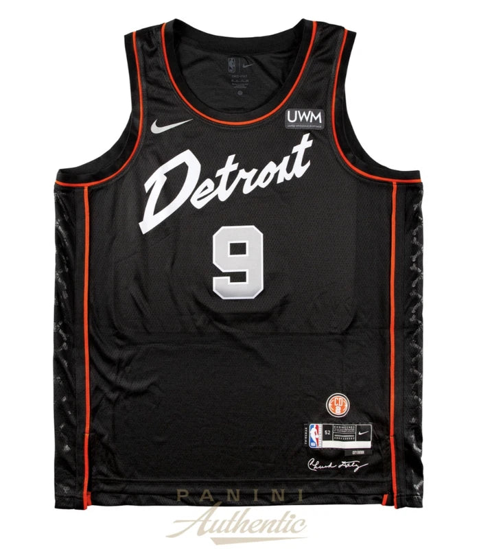 Ausar Thompson Autographed Detroit Pistons Black Nike 2023-24 City Edition Swingman Jersey Panini
