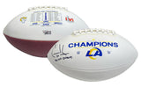 COOPER KUPP Autographed/Inscribed "SB LVI CHAMPS" Los Angeles Rams SB LVI Champs Logo White Panel Football FANATICS
