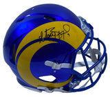 MATTHEW STAFFORD Autographed Los Angeles Rams Super Bowl LVI Champs Logo Speed Authentic Helmet FANATICS
