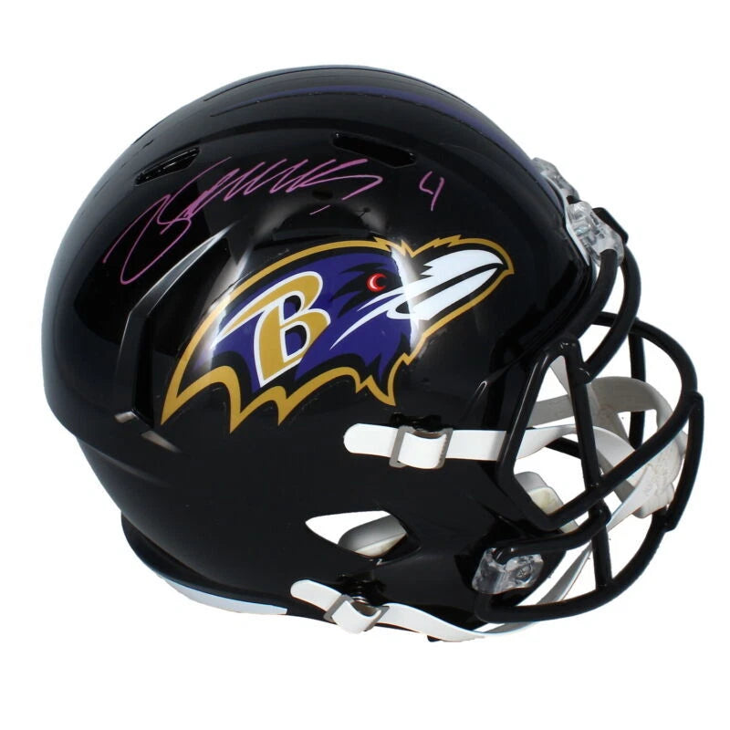 Zay Flowers Autographed Baltimore Ravens Speed Full Size Helmet Beckett Witnessed