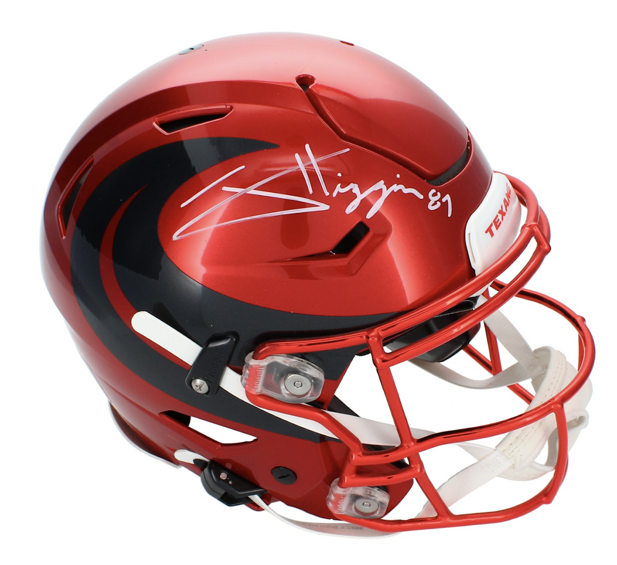 Jayden Higgins Autographed Houston Texans Battle Red Alternate Speedflex Authentic Helmet Beckett Witnessed