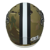 Rashid Shaheed Autographed (in Black) New Orleans Saints Speed CAMO Mini Helmet Beckett Witnessed