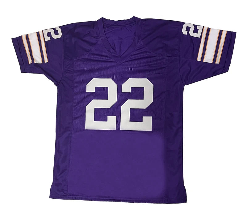 Paul Krause Autographed/Inscribed "HOF 98" #22 Purple Custom Jersey Beckett Witnessed