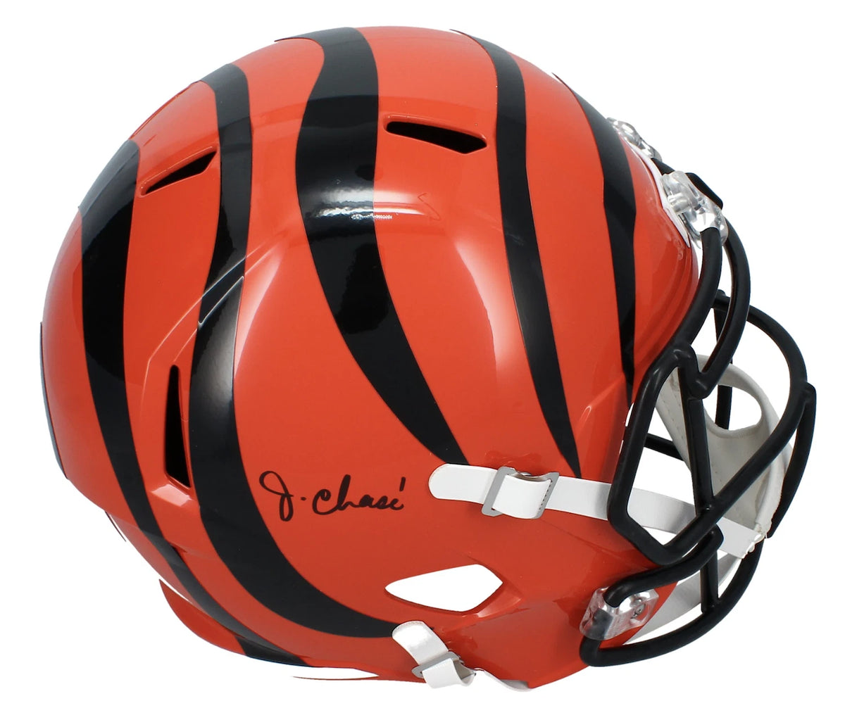 Ja'Marr Chase Autographed Cincinnati Bengals Speed Full Size Helmet Beckett Witnessed