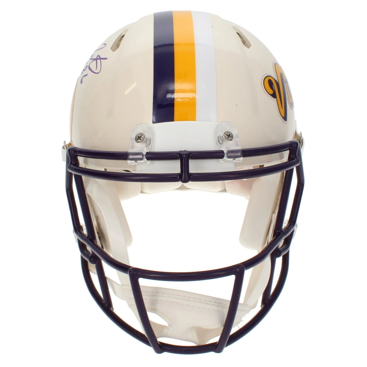 Fran Tarkenton Autographed/Inscribed "HOF 86" Minnesota Vikings RETRO Speed Authentic Helmet Beckett Witnessed