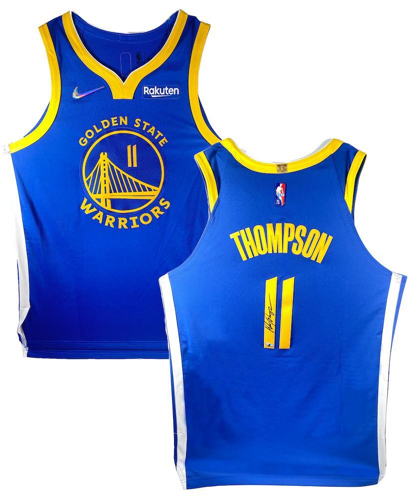 KLAY THOMPSON Autographed Golden State Warriors Blue 2021-22 Nike Diamond Swingman Jersey FANATICS