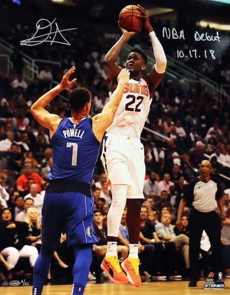 DEANDRE AYTON Autographed and Inscribed Phoenix Suns NBA Debut 10/17/18 Jump Shot 16" x 20" Photograph - Limited Edition of 22 - GAME DAY LEGENDS & STEINER