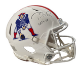 Tom Brady Autographed/Inscribed "LET'S GO" New England Patriots Throwback Speed Authentic Helmet Fanatics LE 12