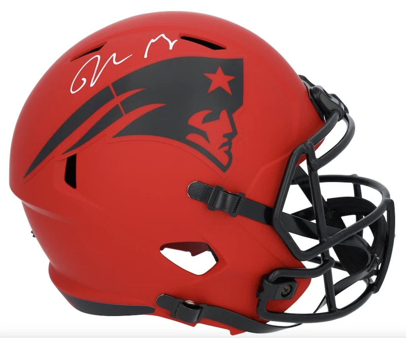 Drake Maye Autographed New England Patriots RAVE Speed Helmet Fanatics