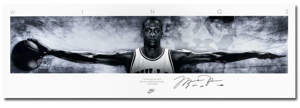 MICHAEL JORDAN Autographed "HOF 09" 20th Anniversary Wings 72" x 23" Nike Poster UDA LE 123