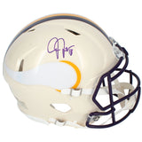 Justin Jefferson Autographed Minnesota Vikings RETRO Speed Authentic Helmet Beckett Witnessed