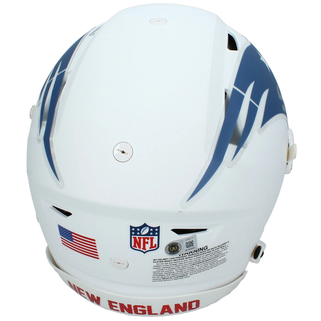 Randy Moss Autographed New England Patriots White 2025 Rivalries Speedflex Authentic Helmet Beckett Witnessed
