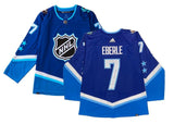 JORDAN EBERLE Autographed/Inscribed "1st Kraken All Star" Blue 2022 NHL All Star Game Adidas Authentic Jersey FANATICS