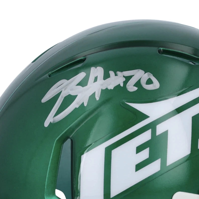 Breece Hall Autographed New York Jets 2024 Speed Mini Helmet Fanatics