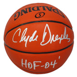 Clyde Drexler Autographed/Inscribed "HOF 04" Spalding NBA Game Ball Series Indoor/Outdoor Basketball Beckett Witnessed