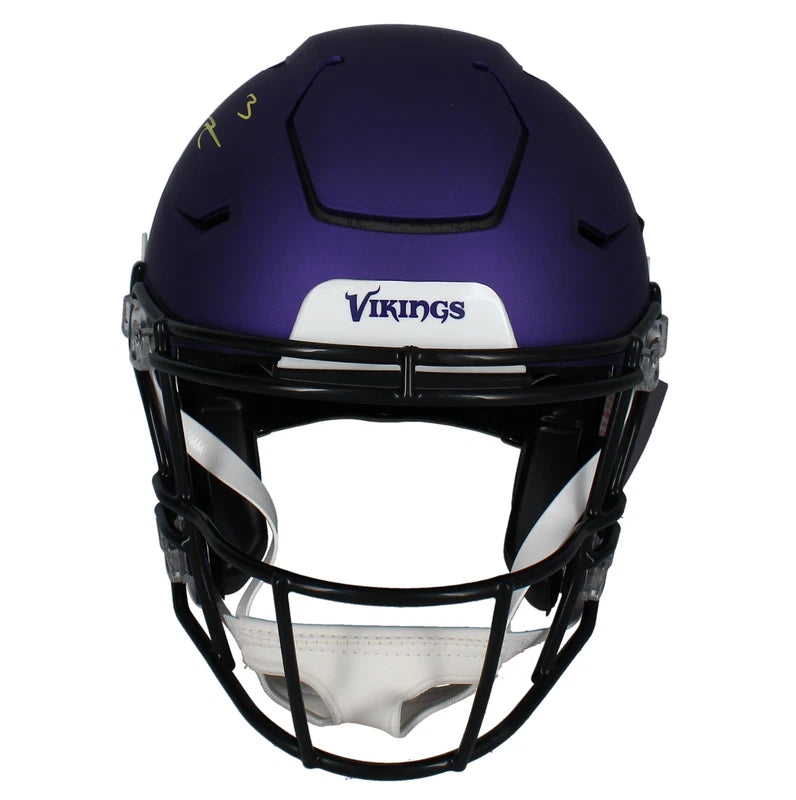 Jordan Addison Autographed Minnesota Vikings Speedflex Authentic Helmet Beckett Witnessed