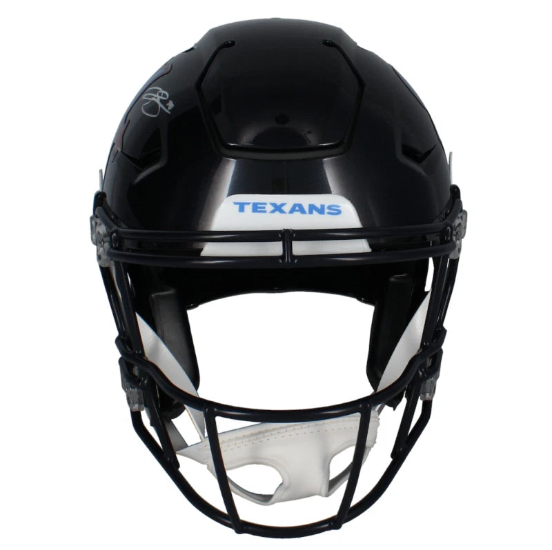 Dalton Schultz Autographed Houston Texans 2024 Navy Alternate H-Town Speedflex Helmet Beckett Witnessed