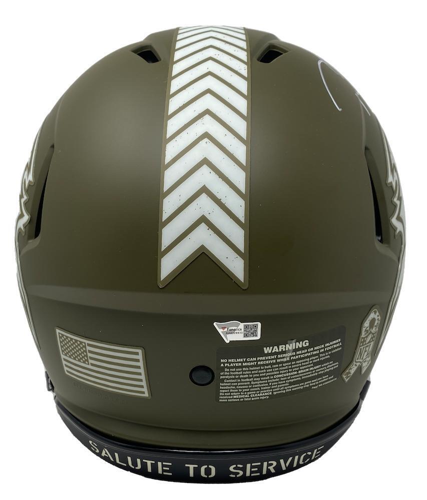 TOM BRADY Autographed Tampa Bay Buccaneers 2022 Salute to Service Speed Authentic Helmet FANATICS