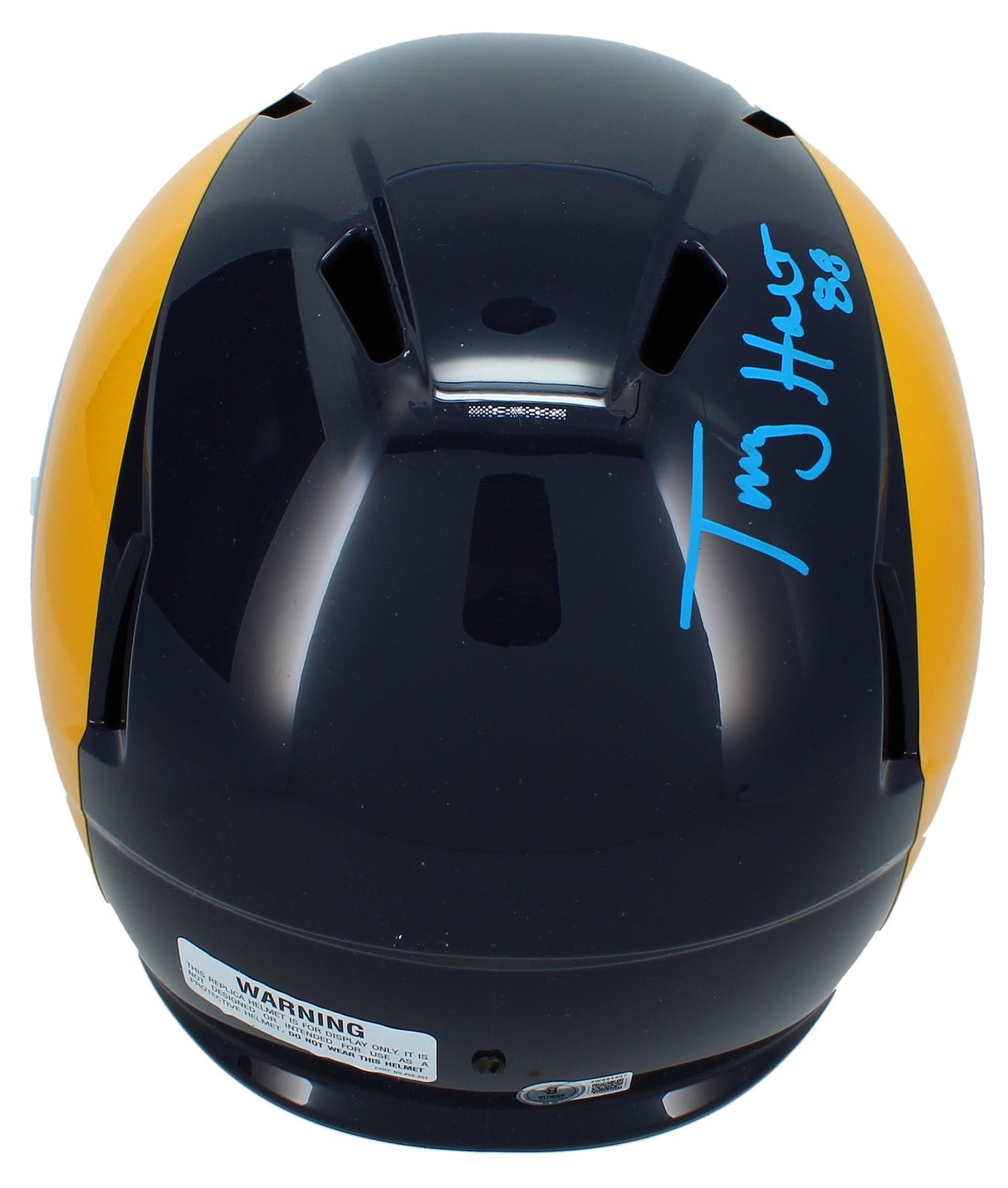 Isaac Bruce/Torry Holt Dual Autographed Rams 1981-99 Throwback Speed Full Size Helmet Beckett Witnessed