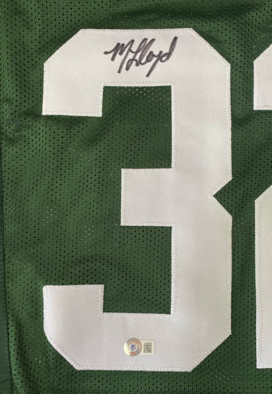 MarShawn Lloyd Autographed Green #32 Custom Jersey Beckett Witnessed