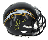 Antonio Gates Autographed Chargers 1988-06 Throwback Speed Mini Helmet Beckett Witnessed