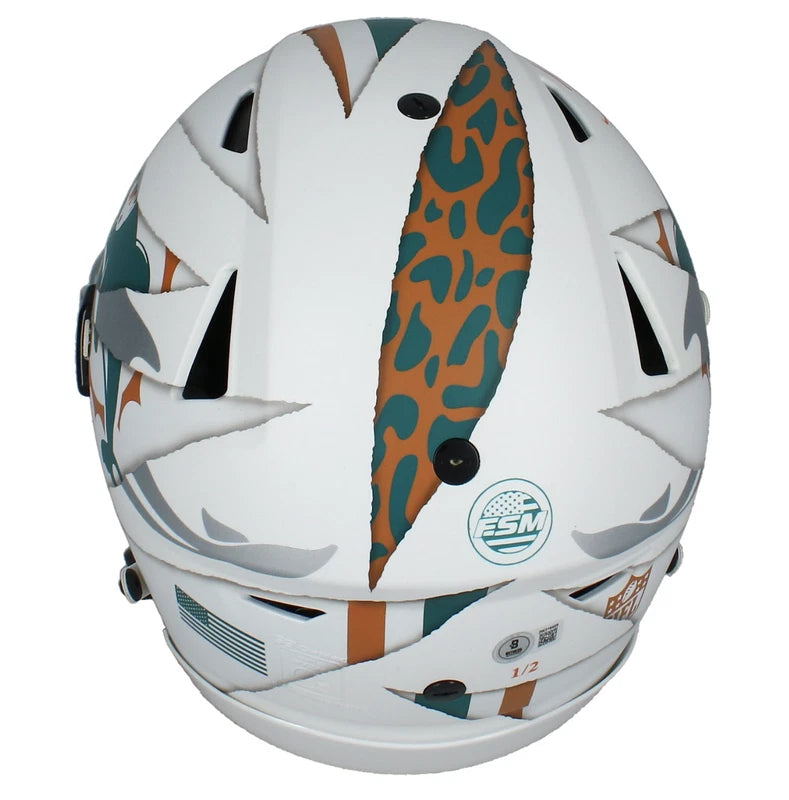 Tyreek Hill Autgraphed/Inscribed "CHEETAH" Miami Dolphins FSM Custom Painted "Ripped" Speedflex Authentic Helmet Beckett Witnessed LE 1/2