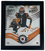 Ja'Marr Chase Framed Cincinnati Bengals 15" x 17" Game Used Football Collage LE 50