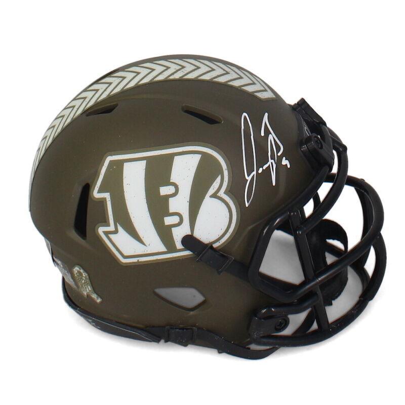 Joe Burrow Autographed Cincinnati Bengals 2022 Salute to Service Mini Helmet Fanatics