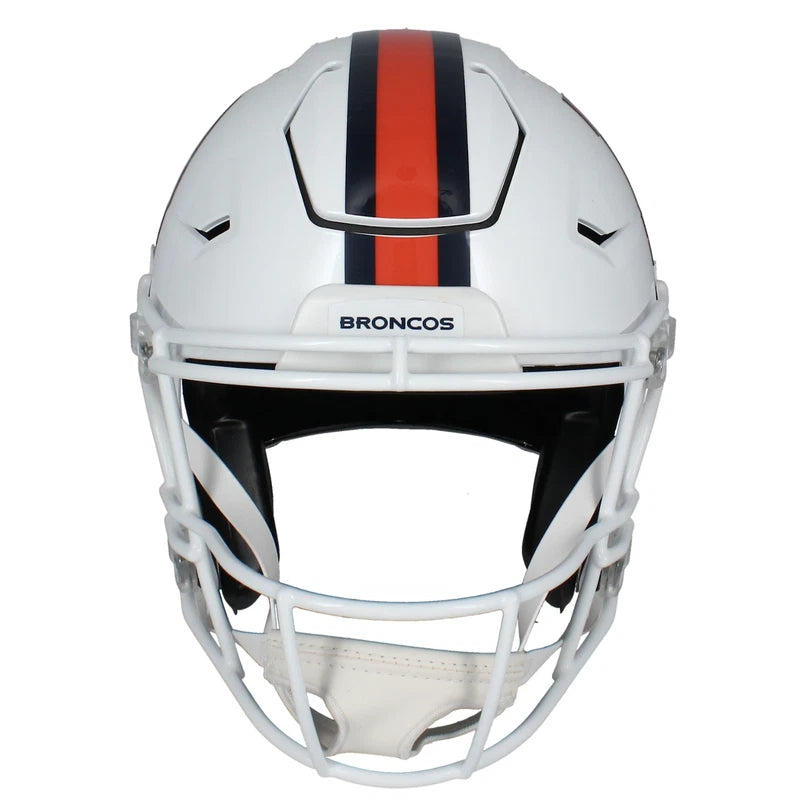Patrick Surtain II Autographed Denver Broncos White 2023 Snowcapped Alternate Speedflex Authentic Helmet Beckett Witnessed
