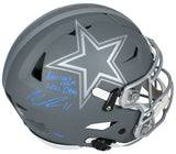 Micah Parsons Autographed/Inscribed "21 DROY America's team" Dallas Cowboys Slate Speedflex Authentic Helmet LE 25 Fanatics