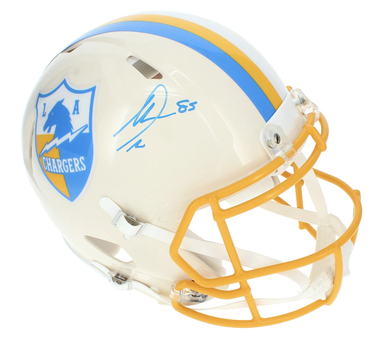 Antonio Gates Autographed Chargers RETRO Speed Authentic Helmet Beckett Witnessed