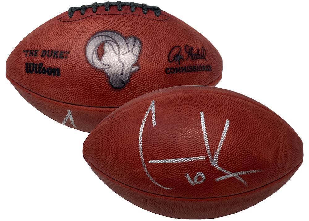 COOPER KUPP Autographed Los Angeles Rams Metallic Logo Official Wilson Duke Football FANATICS
