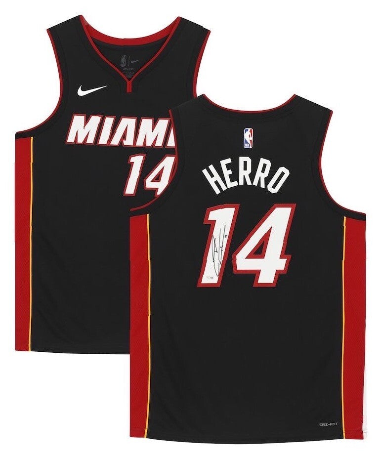 TYLER HERRO Autographed Miami Heat Black Nike Swingman Jersey FANATICS