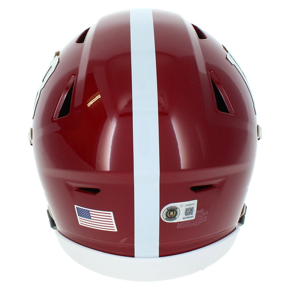 DeVonta Smith Autographed Alabama Crimson Tide Speedflex Midi Helmet Beckett Witnessed