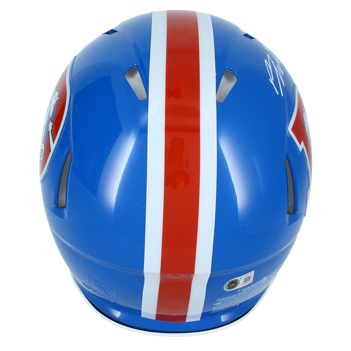 Bo Nix Autographed Denver Broncos 1975-96 Throwback Speed Authentic Helmet Beckett Witnessed
