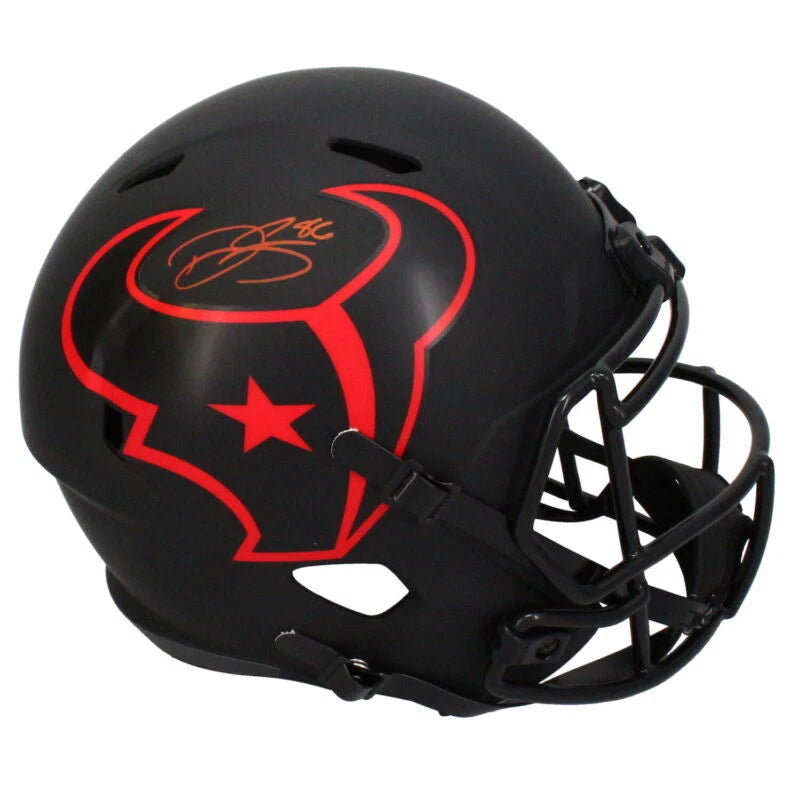 Dalton Schultz Autographed Houston Texans Eclipse Speed Full Size Helmet Beckett Witnessed