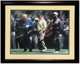 Jack Nicklaus/Arnold Palmer/Tiger Woods Triple Autographed 1996 Masters 16" x 20" Framed Photograph UDA