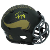 Justin Jefferson Autographed Minnesota Vikings 2025 Salute to Service Speed Mini Helmet Beckett Witnessed