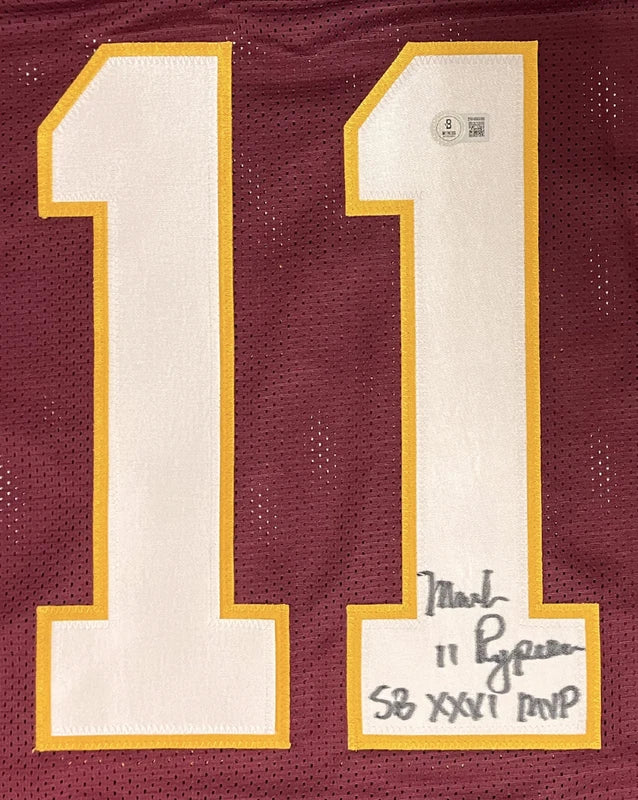 Mark Rypien Autographed/Inscribed "SB XXXVI MVP" #11 Maroon Jersey Beckett Witnessed