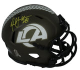 Marshall Faulk Autographed 2022 Salute to Service Speed Mini Helmet Beckett Witnessed