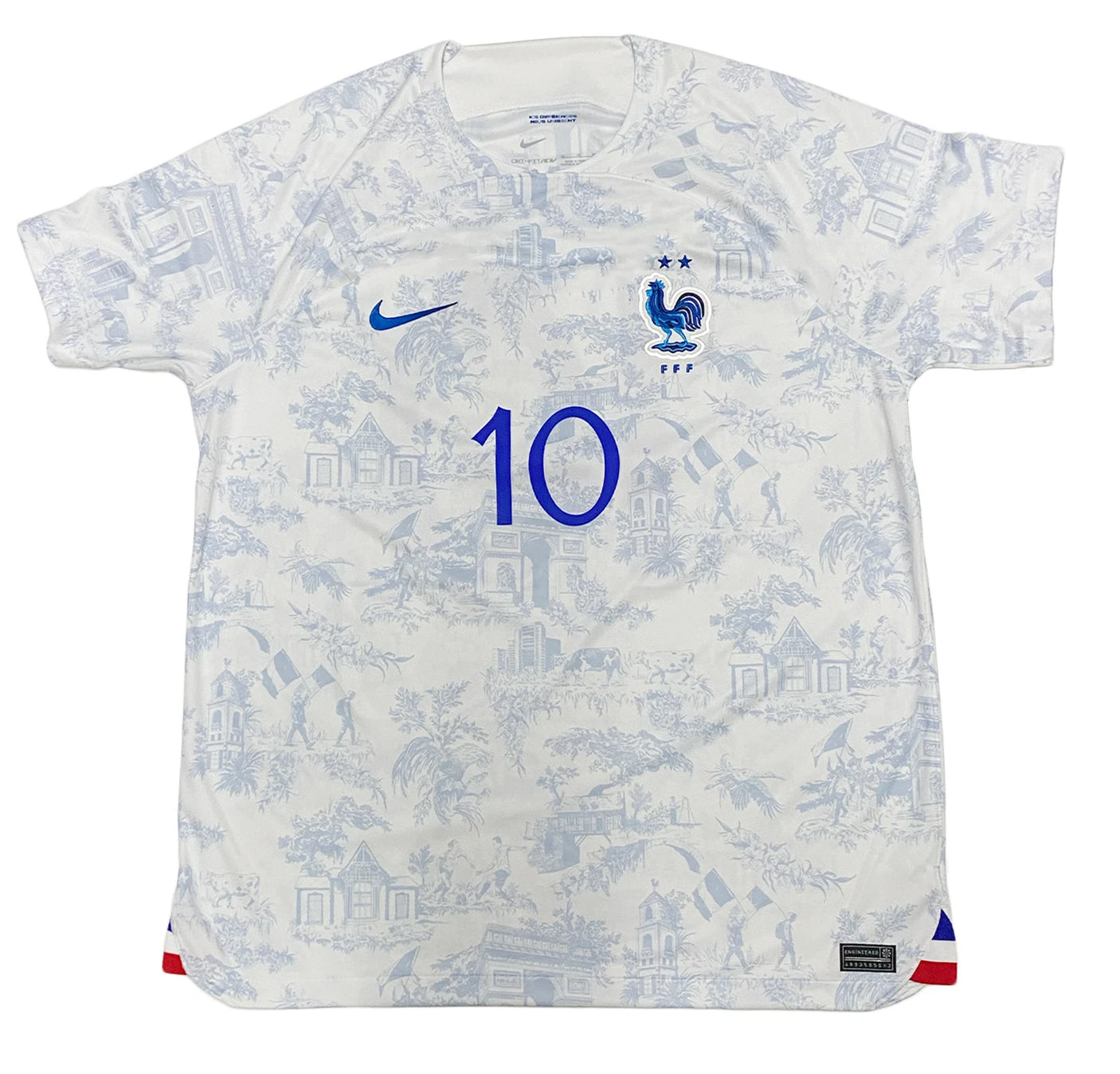 Kylian Mbappe Autographed 2022 France National Team Replica White Away Jersey Panini