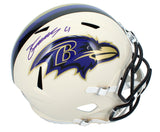 Zay Flowers Autographed Baltimore Ravens RETRO Speed Full Size Helmet Beckett Witnessed