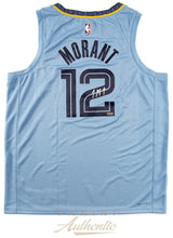 JA MORANT Autographed Memphis Grizzlies Light Blue Jordan Brand Nike Swingman Jersey PANINI