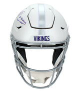 Adrian Peterson Autographed/Inscribed "3X Rushing Yard Leader" Minnesota Vikings White 2024 Alternate Speedflex Authentic Helmet Beckett Witnessed