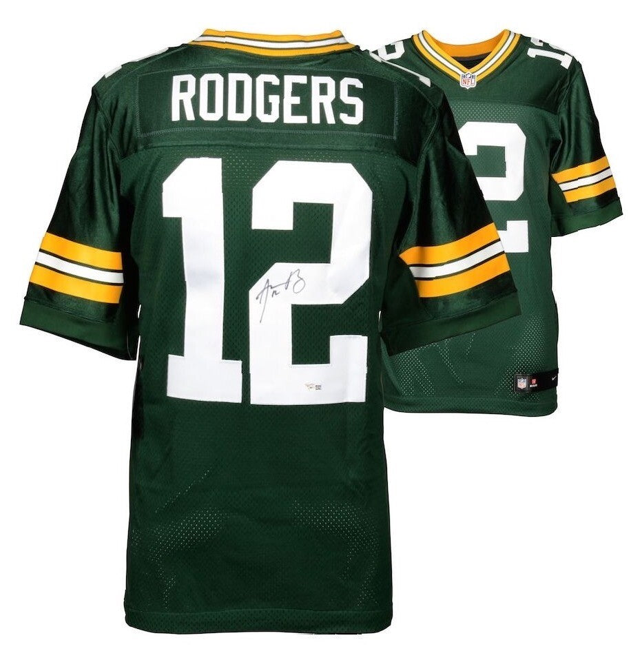 AARON RODGERS Autographed Green Bay Packers Green Nike Elite Jersey FANATICS